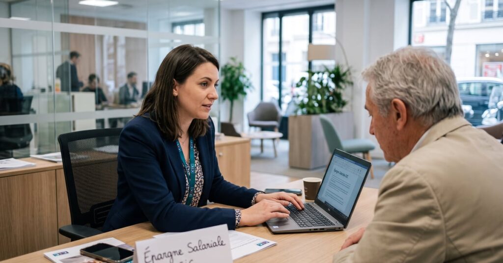 Épargne salariale CIC : un salarié consulte ses placements et avantages financiers en entreprise